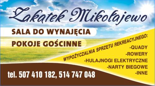 a poster for a music festival with a yellow banner at Zakątek Mikołajewo 14 in Mikolajewo