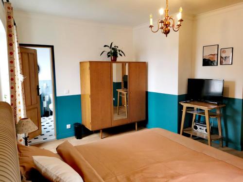 TV a/nebo společenská místnost v ubytování Apartament Retro