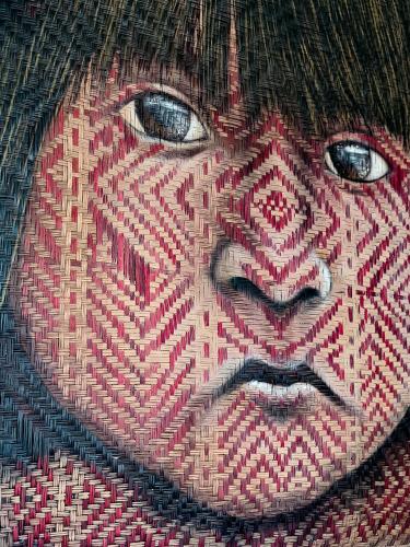 a mosaic picture of a boy with at Aldeia Hostel in Manaus
