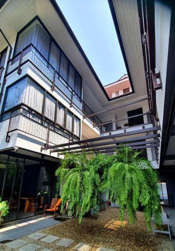 a building with a plant in front of it at VIYA lodge in Chiang Mai