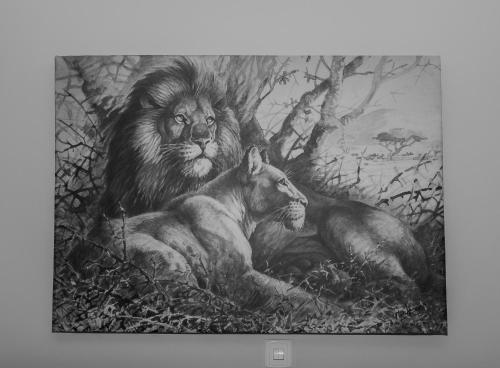 a drawing of a lion and a lamb at Enkarsis Resort Villa in Kitengela 