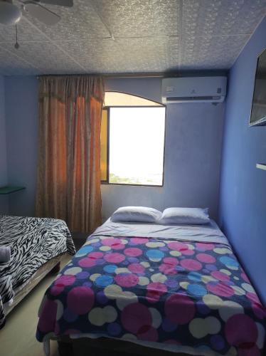 - une petite chambre avec un lit et une fenêtre dans l'établissement Hostal LAS GARZAS DEL PELADO, à Playas