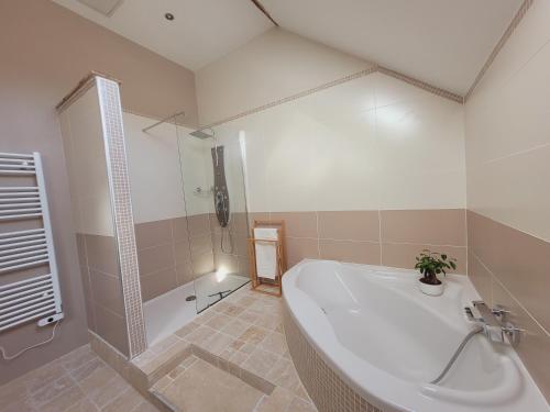 Ванная комната в L'inattendu, jolie maison briarde avec jacuzzi