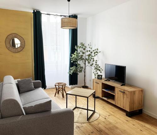 TV a/nebo společenská místnost v ubytování Le Patio - Vallée d'Aspe