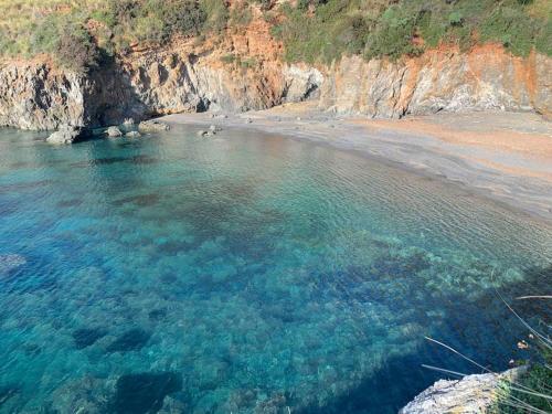 a large body of water with a sandy beach at Casa Vacanze Desirèe in Scalea
