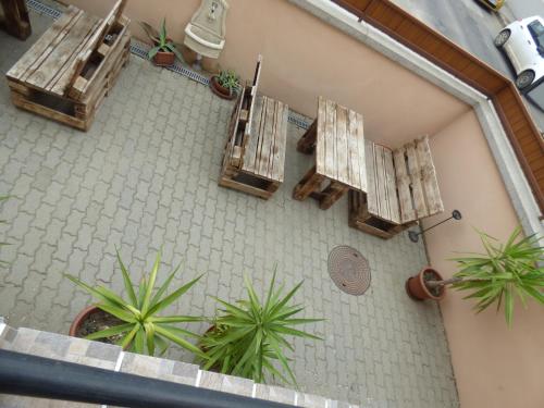 Balkoni atau teres di Pogácsás Apartman
