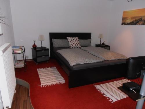 Postel nebo postele na pokoji v ubytování Schöne Moderne Wohnung