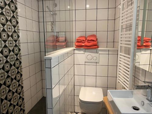 Koupelna v ubytování Hotel Au Cerf