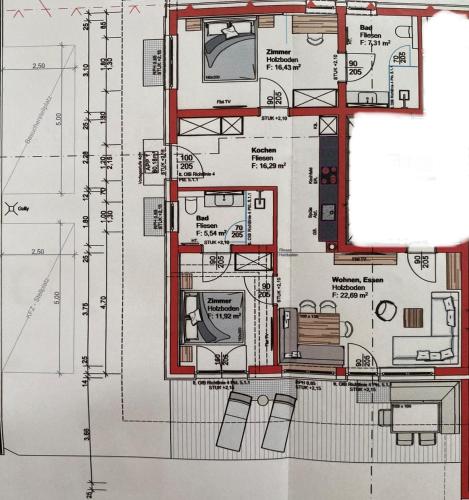 Půdorys ubytování Reh4 Appartement