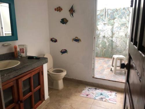 Kúpeľňa v ubytovaní Cabaña de playa San José Coveñas