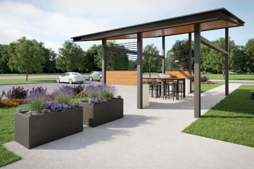 a pavilion with a table and chairs in a park at Candlewood Suites - Columbia by IHG in Columbia