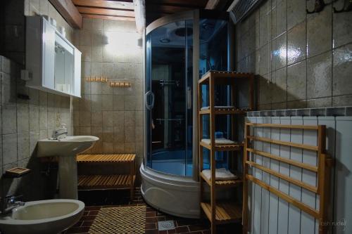 Koupelna v ubytování Holiday House Podhamer Marijan private Wellness