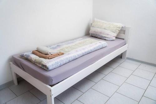 Katil atau katil-katil dalam bilik di 3 Zimmer Wohnung in Bechtolsheim max. 5 Personen