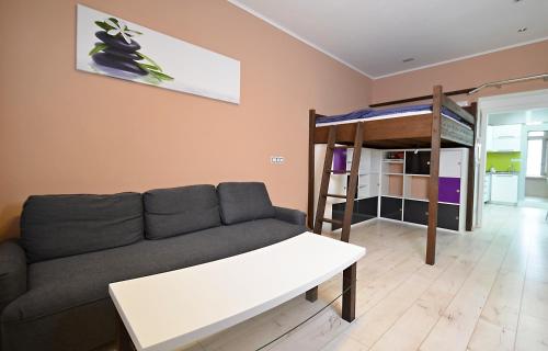 Двухъярусная кровать или двухъярусные кровати в номере Apartmány Jízdárenská