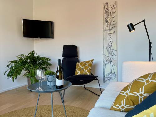 Televisyen dan/atau pusat hiburan di Appartements Gästehaus Gallob