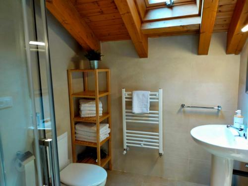 Koupelna v ubytování Apartamentos Turísticos la Estación y estudio
