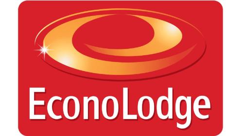 a red and yellow logo for corona lodge at Econo Lodge Lilydale in Lilydale