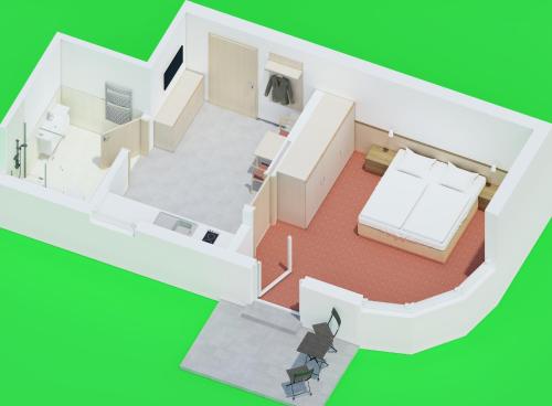 wykonanie salonu z sypialnią w obiekcie Appartements Plattlerhof w mieście Serfaus