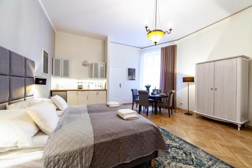 Posteľ alebo postele v izbe v ubytovaní MILU Apartments Kurkowa