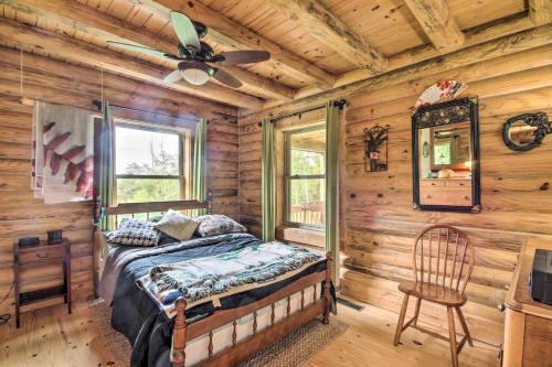 a bedroom with a bed and a ceiling fan at Shenandoah Valley Home - 9 Mi to Natl Park! in Front Royal