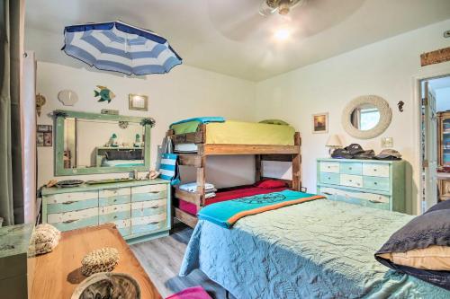 a bedroom with a bunk bed and a mirror at Shenandoah Valley Home - 9 Mi to Natl Park! in Front Royal