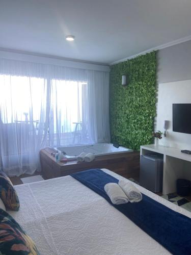 Katil atau katil-katil dalam bilik di Pousada e Restaurante Vista Turquesa