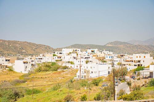 a group of white buildings on a hill at Villa Di Sergio in Glinado Naxos