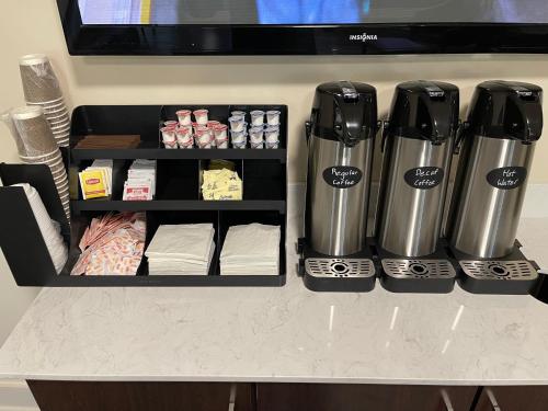 a coffeemaker sitting on top of a counter at Red Roof Inn LaGrange in LaGrange