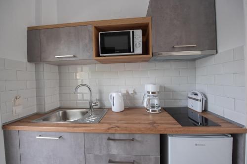 Dapur atau dapur kecil di Alios Gaia - Seaside Apartments