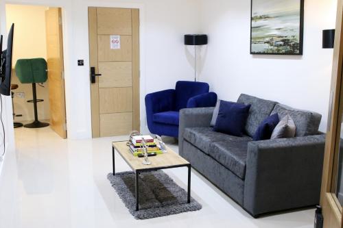 Lovely Studio Apartment with access for Wheel-chairs in Sydenham tesisinde bir oturma alanı