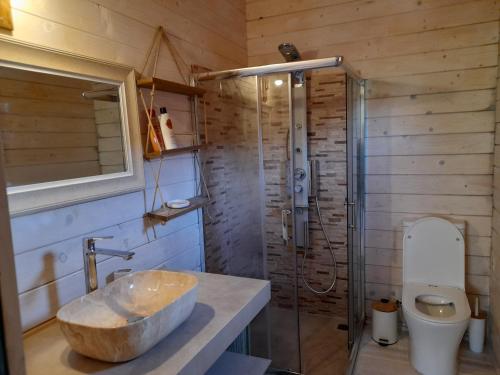 Ванная комната в Villa Evenos of 3 bedrooms - Irida Country House of 2 bedrooms with private pools