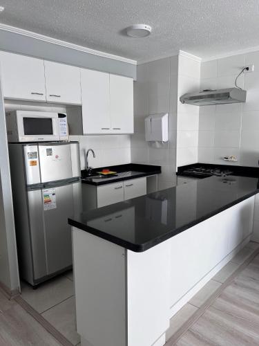 Η κουζίνα ή μικρή κουζίνα στο Isabel Suites Vitacura