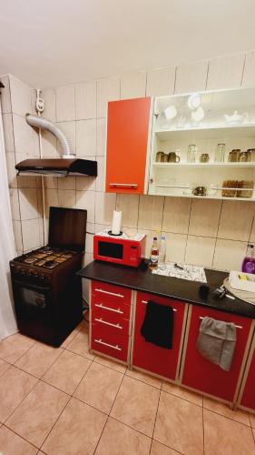 Η κουζίνα ή μικρή κουζίνα στο Bucharest Great Luxury ApartHotel ParkLake