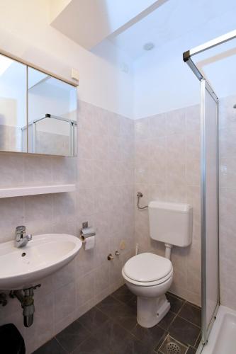 a bathroom with a toilet and a sink at Gostilna Lokve in Lokve