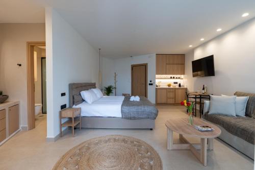 Posteľ alebo postele v izbe v ubytovaní Rethymno Lovely city center apartment