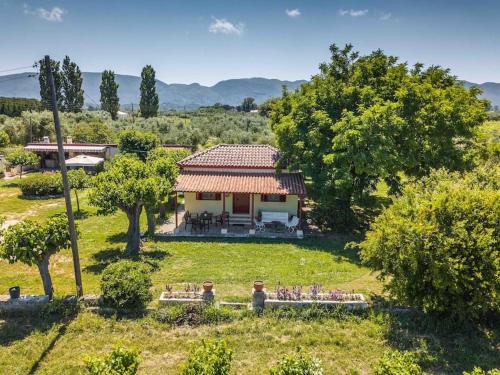 an aerial view of a house in a field at Authentic Country House in Zakynthos in Ambelókipoi