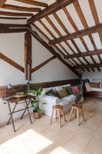 Χώρος καθιστικού στο Amazing penthouse with terrace and rooftop in Trastevere