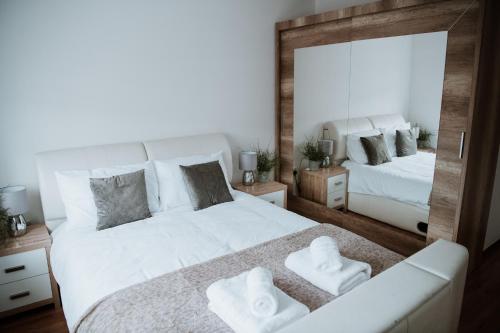 Voodi või voodid majutusasutuse Flat 5 Lovely 1-bedroom flat in Liverpool toas