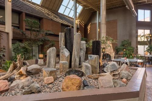 a display of rocks in a large building at The Academy Hotel Colorado Springs in Colorado Springs
