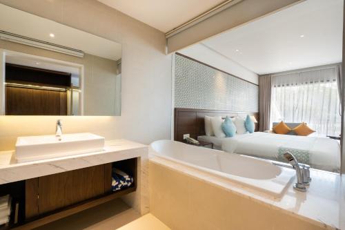Phòng tắm tại Hoang Ngoc Beach Resort
