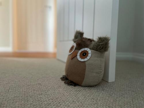 a stuffed animal in a bag sitting on the floor at Little Thistle Apartment in Whitebridge