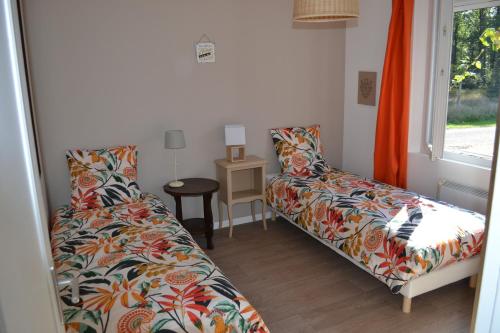 a room with two beds and a window at Sologne - Maison indépendante au cœur des châteaux in Cheverny