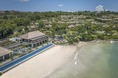 an aerial view of the resort and the beach at Four Seasons Resort Bali at Jimbaran Bay in Jimbaran