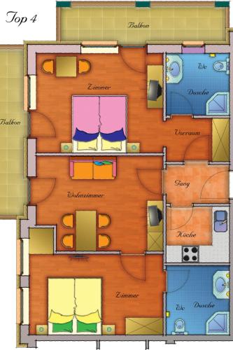 a floor plan of a house at Apartment Rosa-6 by Interhome in Mayrhofen