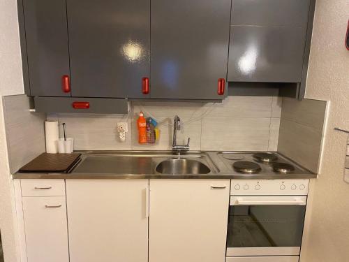 Kuchyň nebo kuchyňský kout v ubytování Studio Velan 315 by Interhome