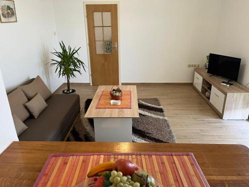 Televízia a/alebo spoločenská miestnosť v ubytovaní Apartman Maša