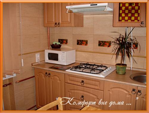 Cuisine ou kitchenette dans l'établissement Apartments Zatyshok
