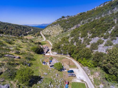 an aerial view of a mountain with a road at House Sv. Lovre in Postira