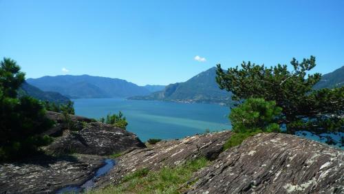 a view of a lake from a mountain at Il girasole in Dervio