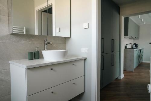 Kylpyhuone majoituspaikassa Grey Green Cozy Apartment
